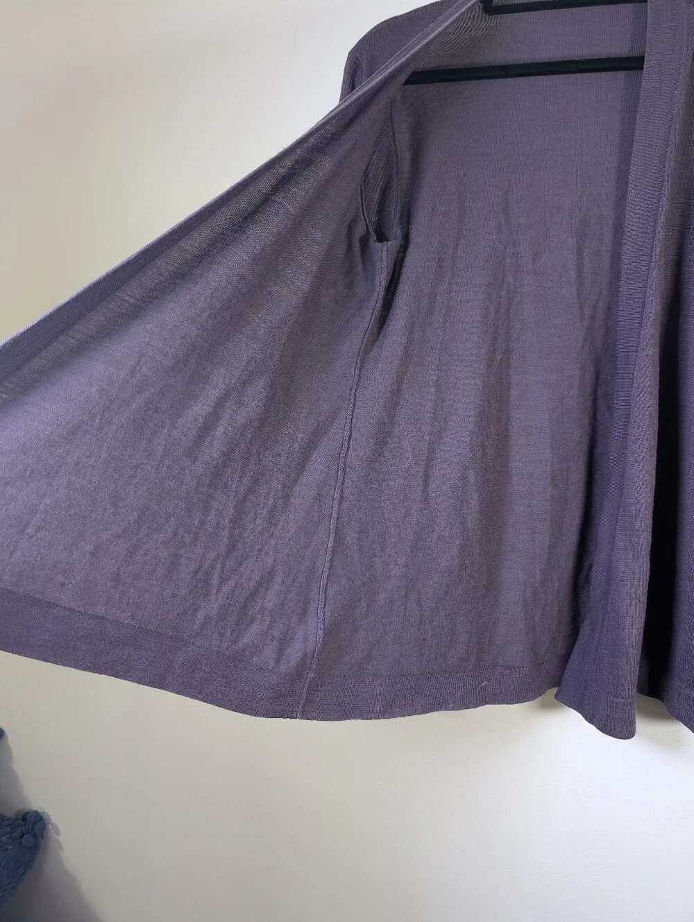 Eileen Fisher Merino Wool Open Cardigan Purple Lavender M Quiet Luxury - Picture 6 of 7